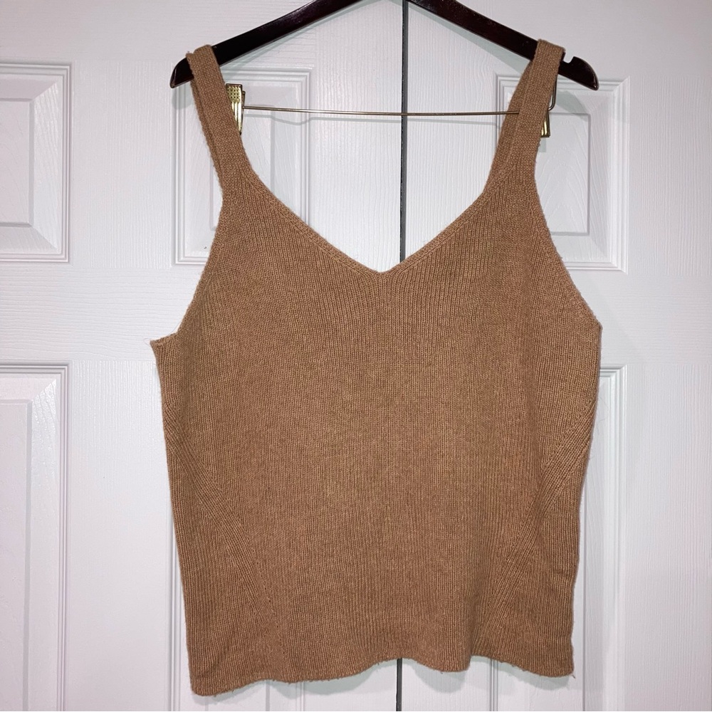 Old Navy Women’s 2X Camel Brown Tan Cotton Polyester Wool Tank Crop Top